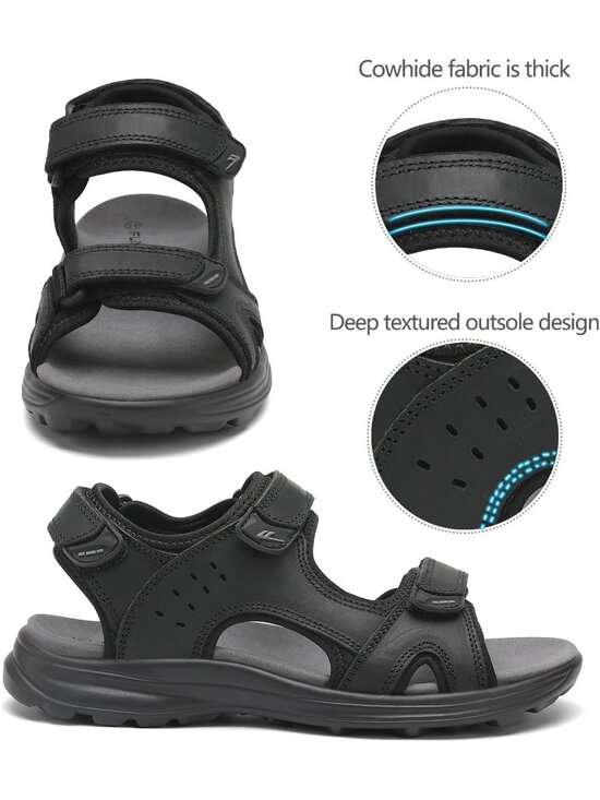 Men\'s Black 1 Leather Athletic Sandals Sport Outdoor Hiking Sandals Open Toe main image 6